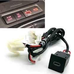 Car Charger USB Charging Outlet Power Adapter Type C PD Auto Charging Adapter Button For VW Golf 6 Jetta 5 MK5