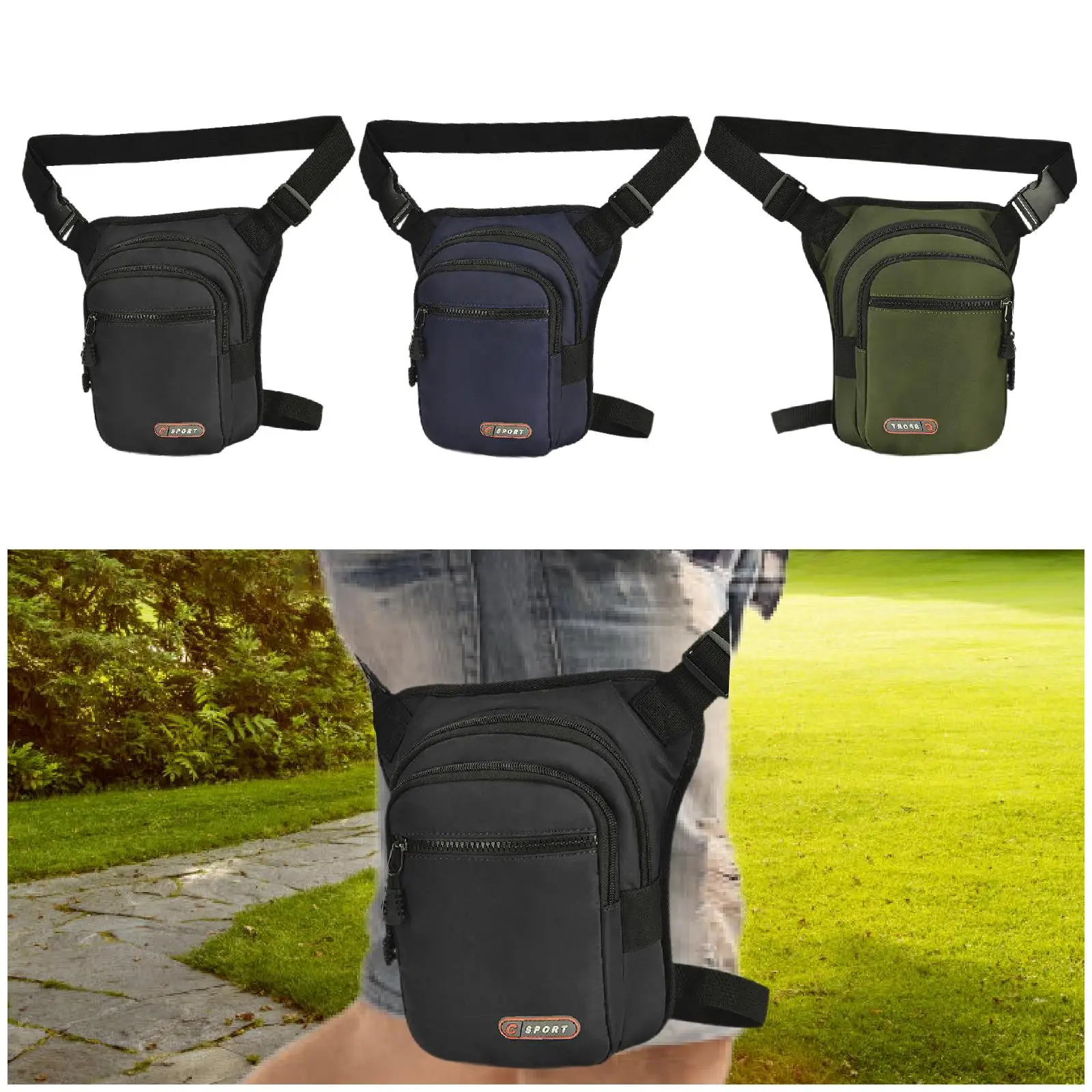 Multifuncional Drop Leg Bag, Lightweight Fanny Pack, Cintura Coxa, Bolsa para viagem de motocicleta Escalada Pesca Caminhada