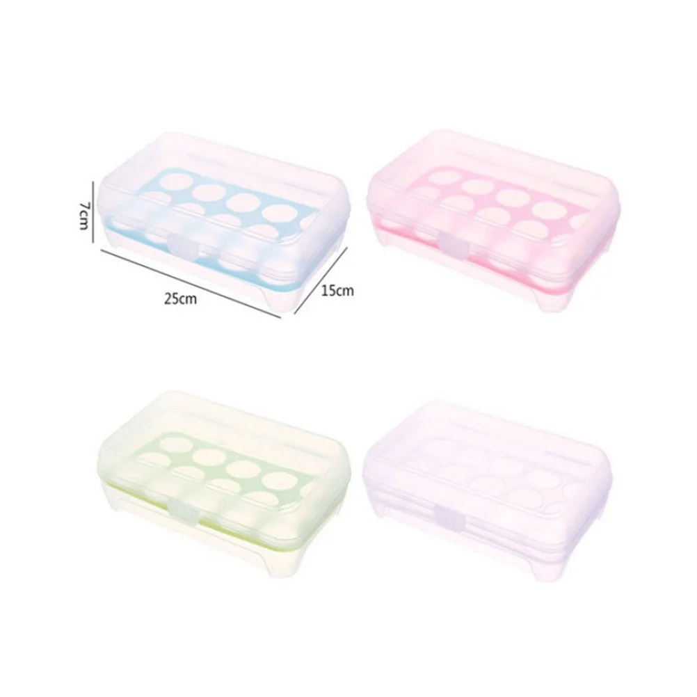 

2pcs 15 Slot Transparent Plastic Egg Storage Box Anti-Collision Durable Space-Saving Easy Clean Removable Tray Kitchen Home Use