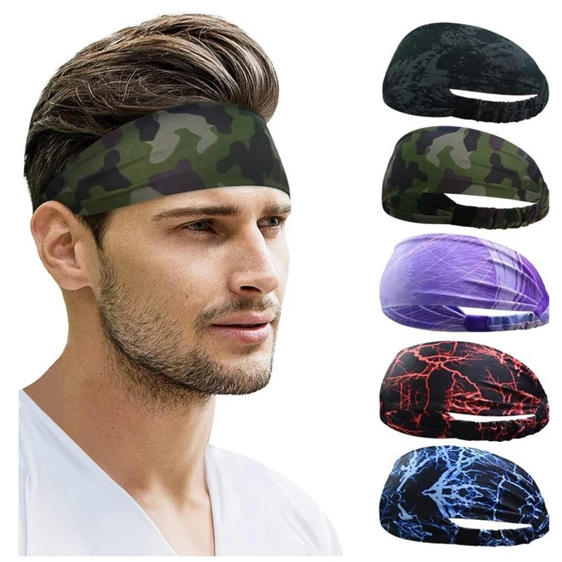 Headband Sweat Band Sport Head Hair Bandage Workout Gym Tennis Fitness Jog Basketball Running  Sweatband Women Men Headwrap