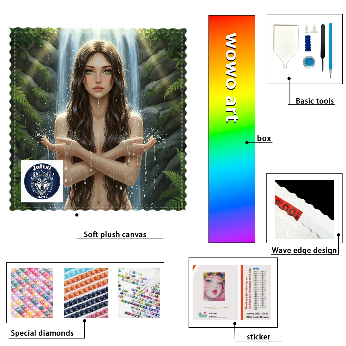 

【Betti_ Diamond Art】The bathing goddess Crystal AB Rhinestone FD Rhinestone Perfect Resin Diamond