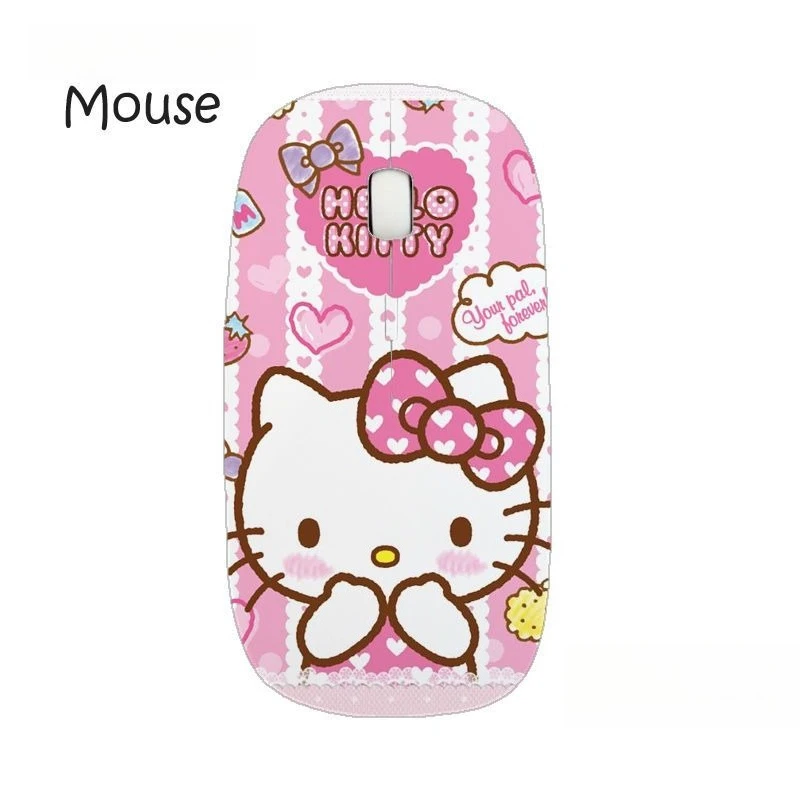 

Kawaii Kitty Theme Wireless Mouse Cute Pink 2.4G Wireless Mouse Mini Portable Mouse for Laptop Computer Office Birthday Gift