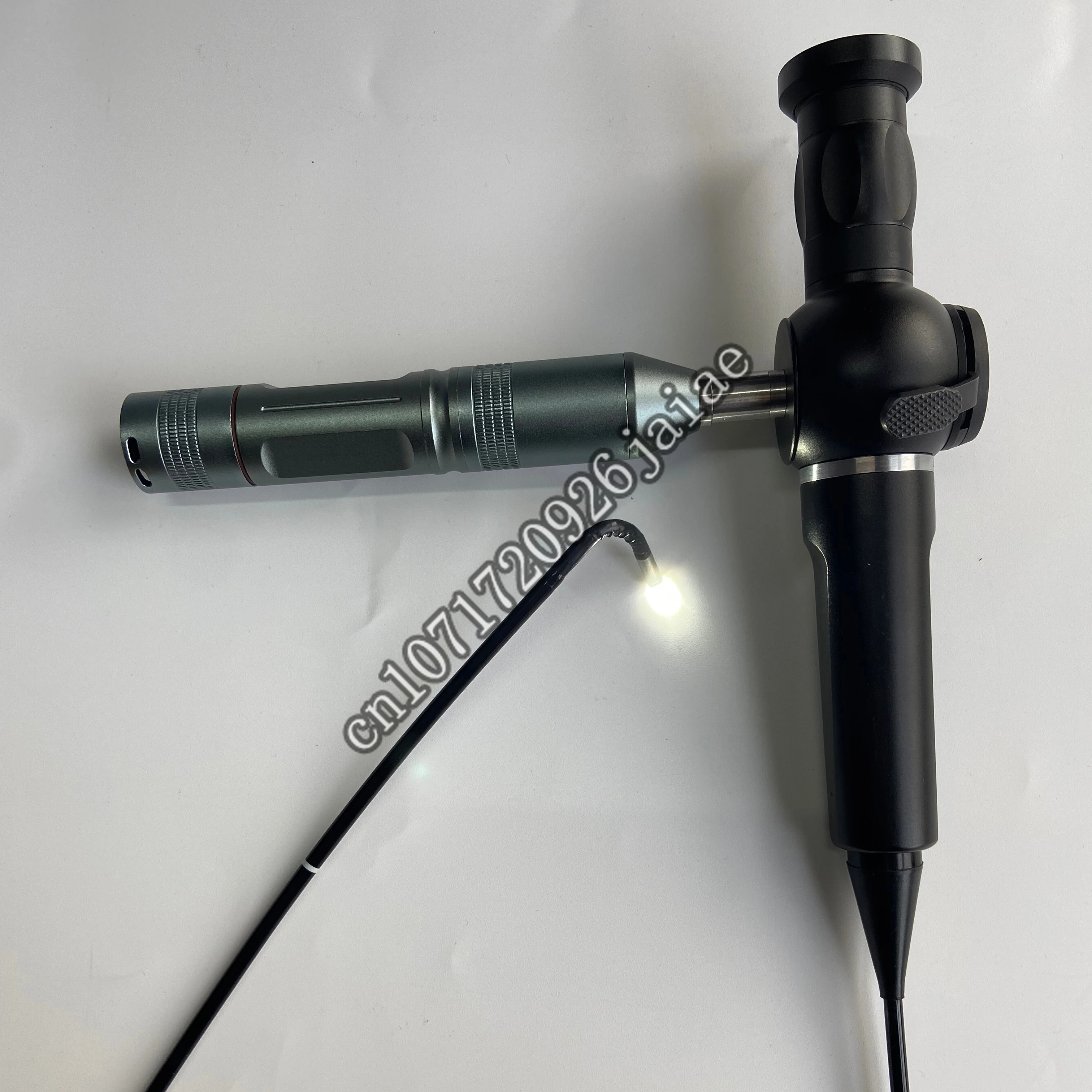 Flexible Optical Fiberscope With Adjustable Light Source, 4Mm Diameter, 1M Probe Tube, 2 Way Articulating Endoscope