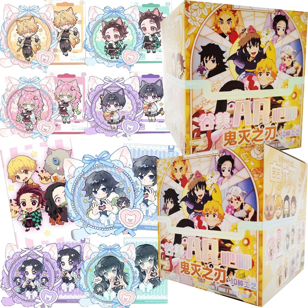 

Anime Demon Slayer Cute Cartoon Flash Cards 75mm AR Badge Kamado Tanjiro Kanroji Mitsuri Unique Trendy Backpack Decoration Gift