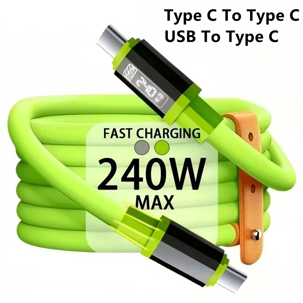 240W Typ-C-auf-Typ-C-Schnellladekabel, universelles Hochleistungs-Ladekabel, Datenkabel, 6A USB-C-Kabel für iPhone, Xiaomi, Samsung