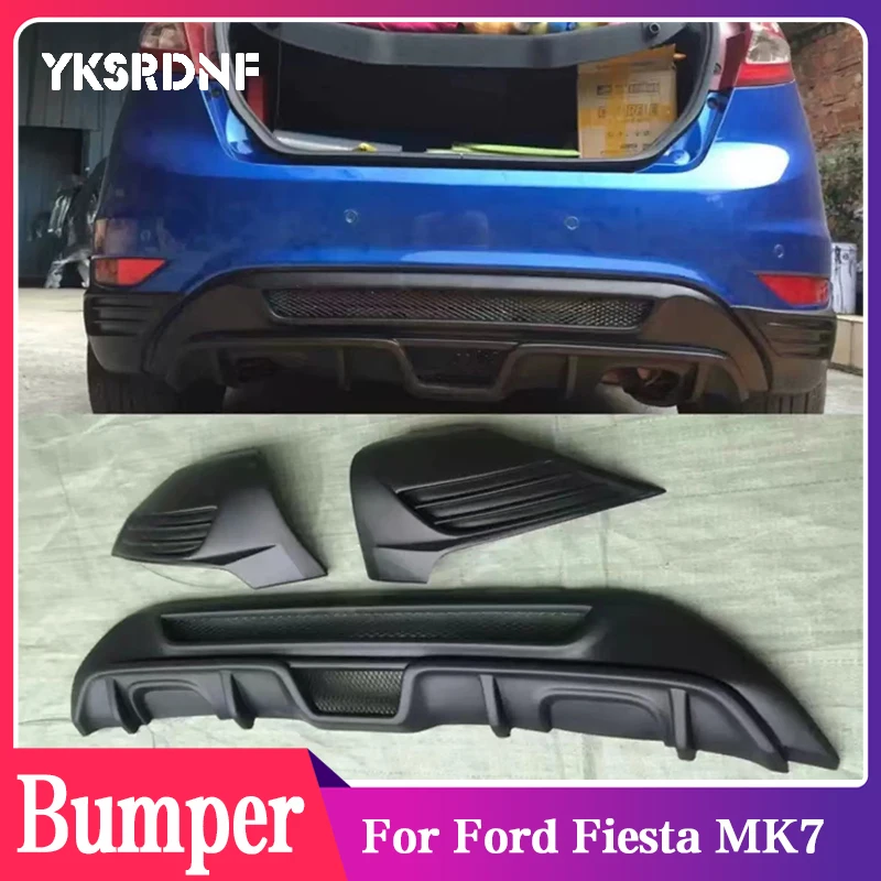 

ST Style ABS Matt Black Rear Bumper Lip Diffuser Apron Splitter Spoiler for Ford Fiesta MK7 2008-2013 Car Accessories