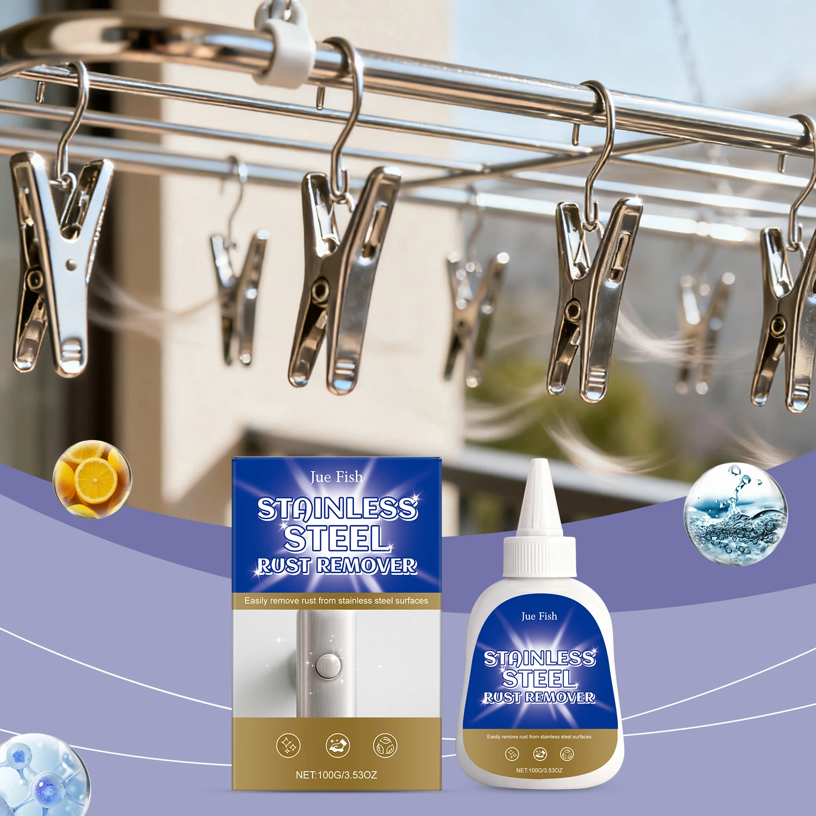 

Stainless Steel Rust Remover Effectively Breaking down Rust Layer Restore Gloss Anti-Oxidation Metal Maintenance Polishing Agent