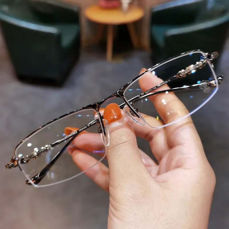 نظارات قصر النظر الضوئية/المضادة للضوء الأزرق نظارات رجال الأعمال متعددة الاستخدامات نصف إطار نظارات قصر النظر 0 إلى -6.0 #3