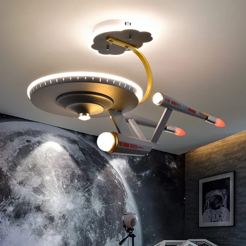 

Kids Room Lights Boys Bedroom Lights Ceiling Lights Creative Star Trek Spaceship Model Lights Boys Room Lights