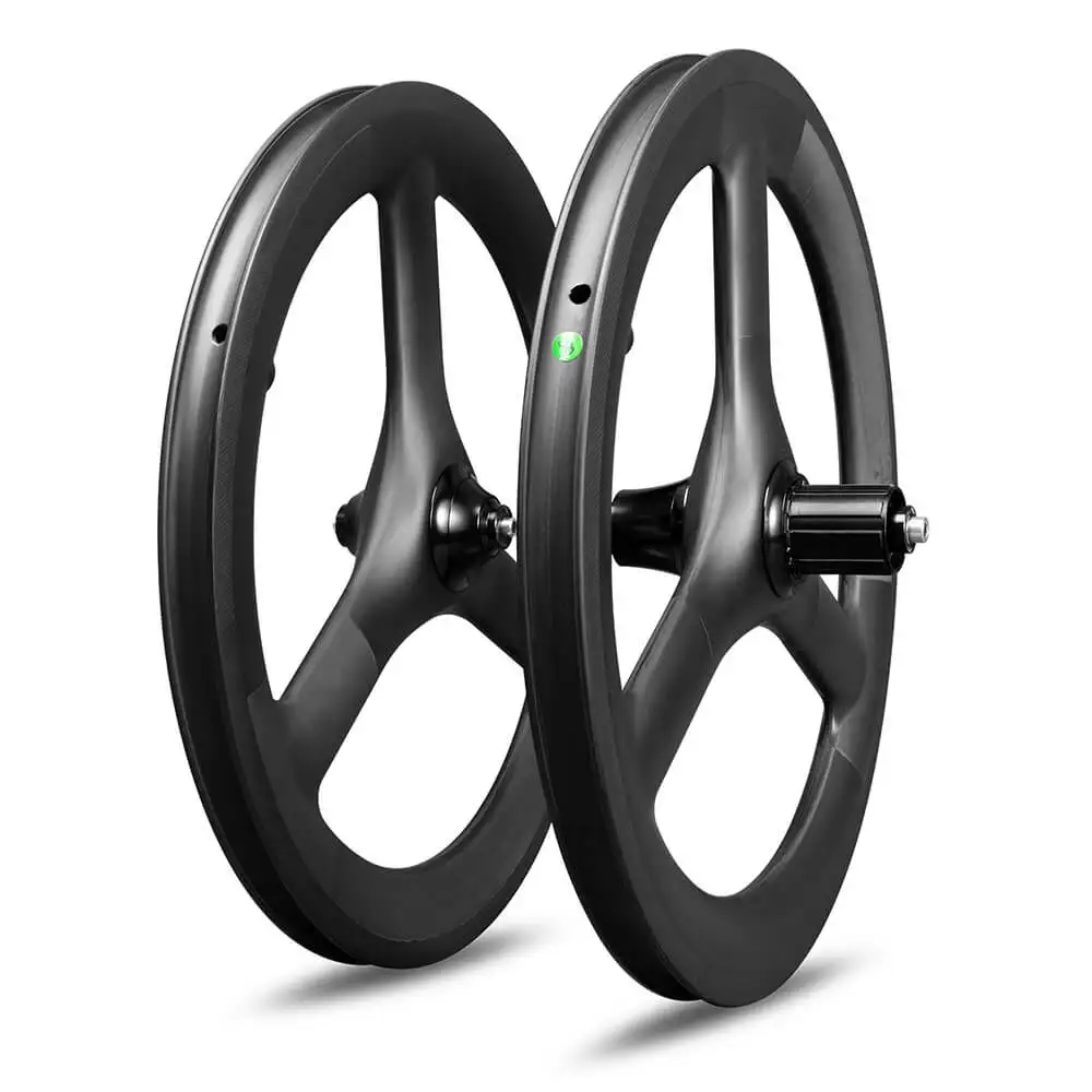 16inch 349 Carbon tri spoke Wheelset Clincher 3 Spoke Wheels 10/11 Speed