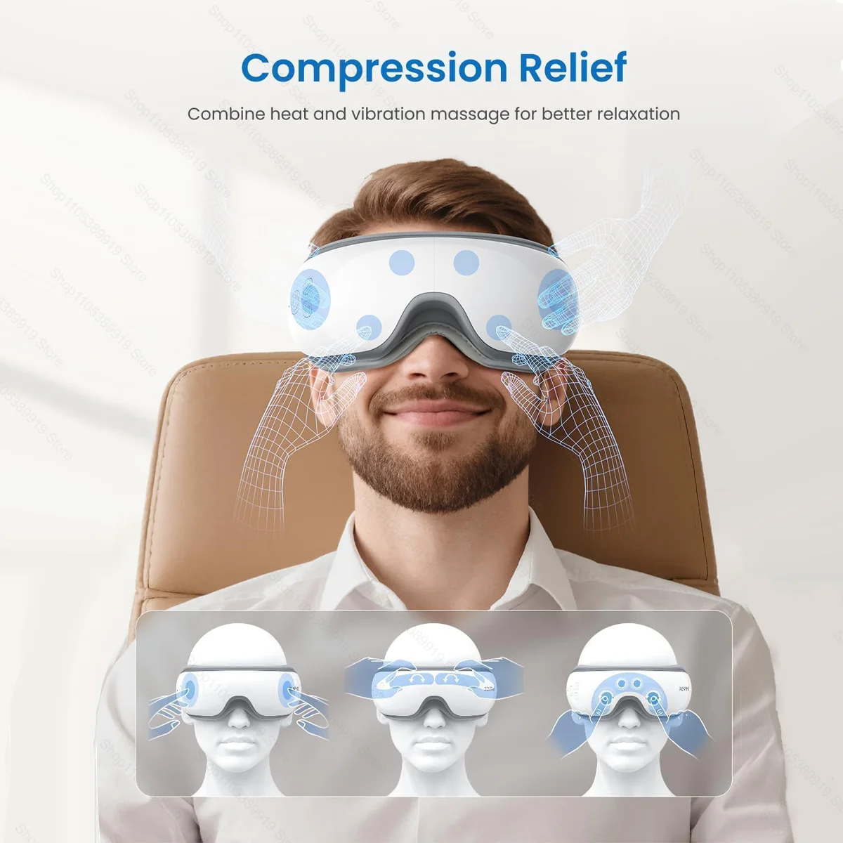 Heated Smart Vibration Eye Massager Airbag Compress Eye Care Instrument Bluetooth Music Eye Massage Sleepping Mask Relax Fatigue
