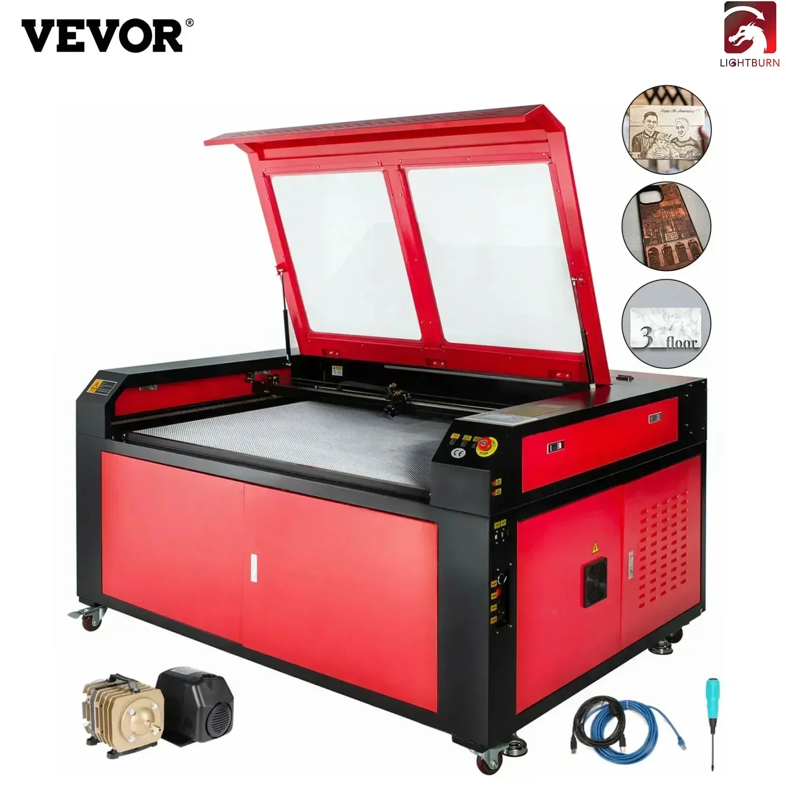 VEVOR 130W CO2 Laser Cutting Engraving Machine 1400x900mm for Wood Acrylic Plywood MDF Non-metal Materials Laser PL Warehosue