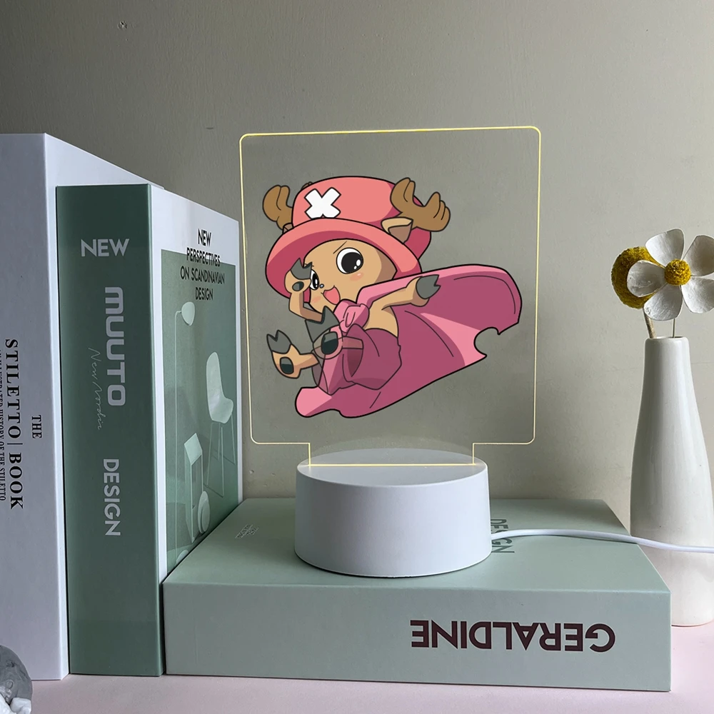 Nieuw Eendelig Avontuur Binnenverlichting Anime Piraat Led Acryl Nachtlamp Voor Kinderen Cadeau Tafeldecoratie