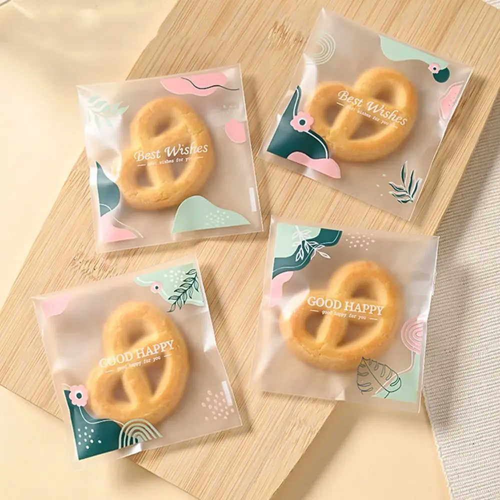 

100pcs Plastic Mooncake Packaging Bag Frosted Semi Transparent Cookie Packaging Bag Food Grade Moisture-proof Self-adhesive Bag