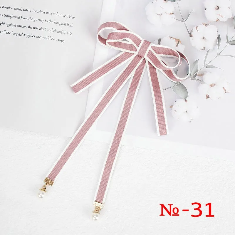 Perle Band Brosche Pin Frauen Fliege Vintage Schule Mädchen Weiß Kragen Schmuck Bowknot Shirts Krawatte Candy Farbe Rot Schmetterling – Detail 31