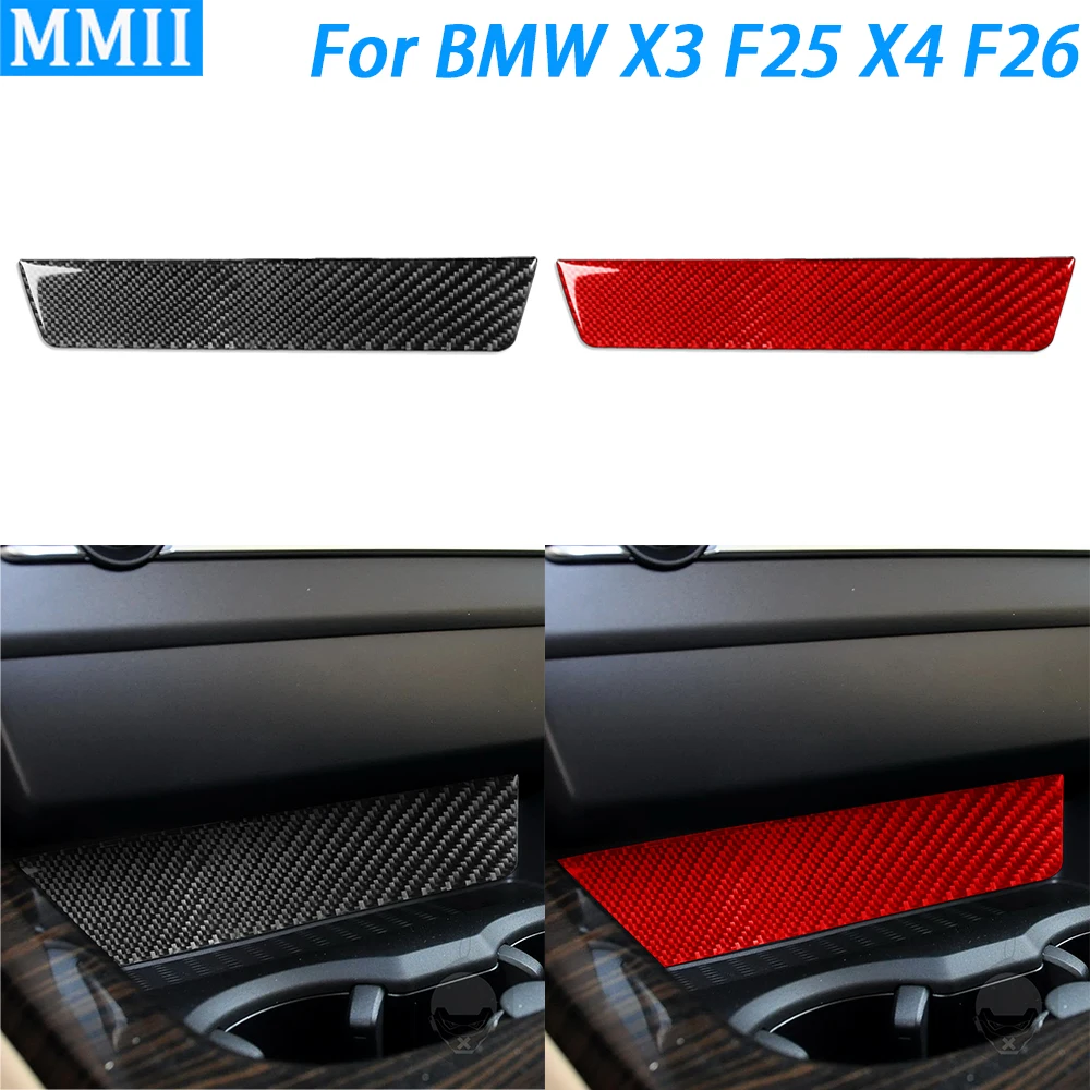 

For BMW X3 F25 2011-17 X4 F26 14-17 Carbon Fiber Gear Shift Panel Storage Box Cover Car Interior Decoration Accessories Sticker