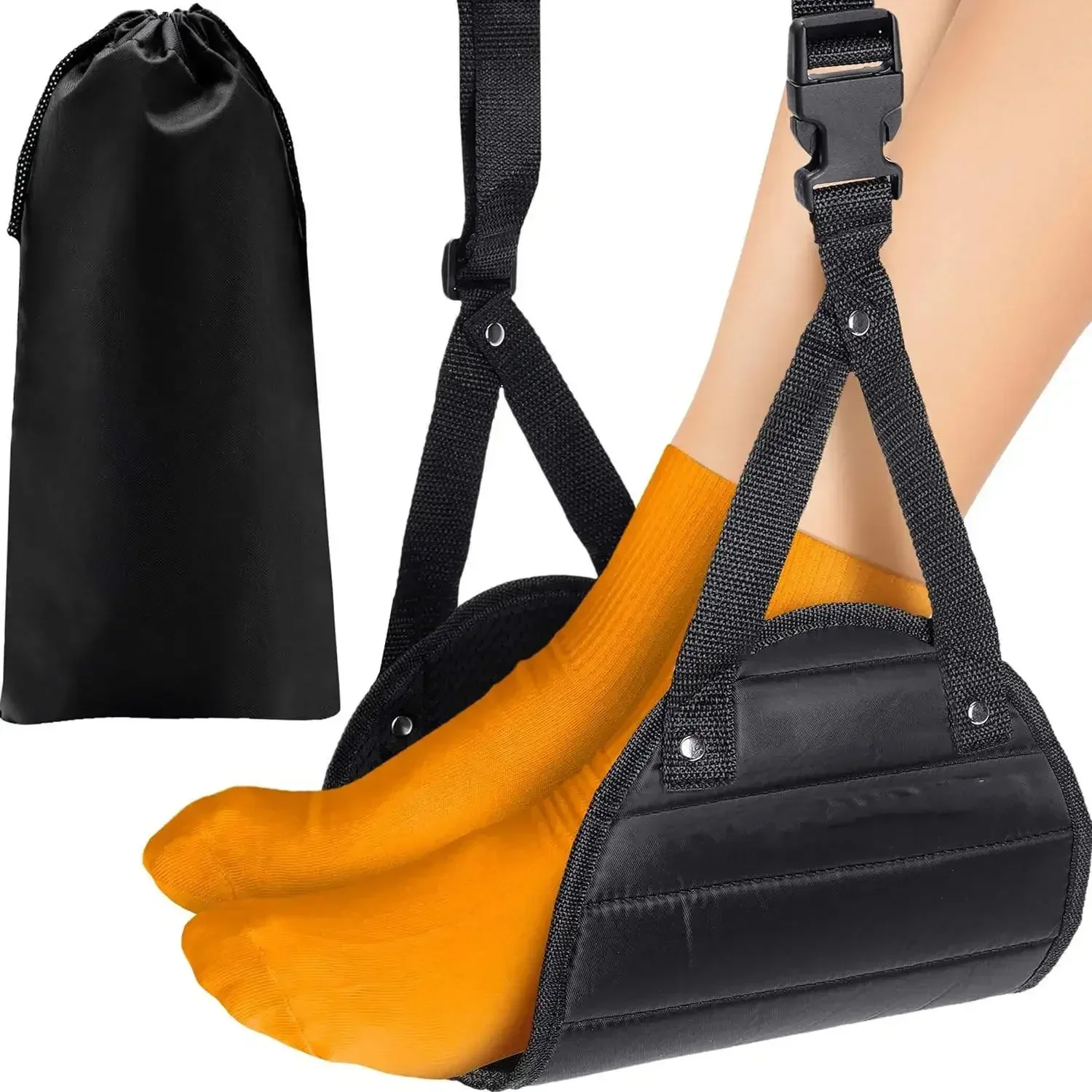 Hamac à pieds réglable pour voyage, voiture, assistance d'avion, face de bureau, coussin de pied de soutien de jambe simple, hamac à pieds