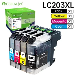 4PCS Compatible Ink Cartridge High Yield Replacement for Brother LC203 XL MFC J4320 4420 4620 5520 5620 5720 480 680 880 885