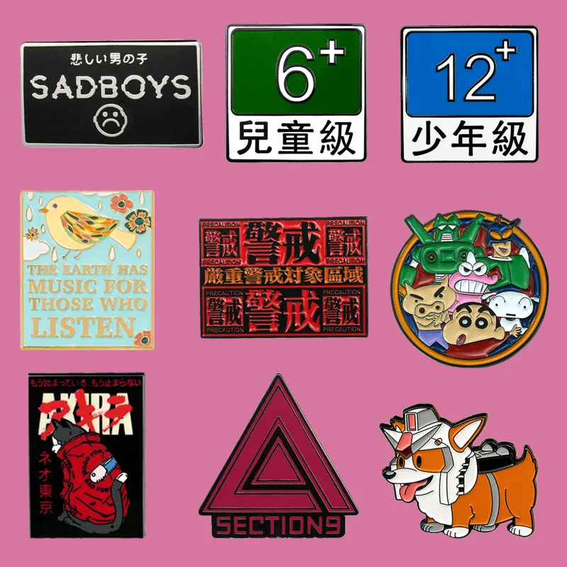 A Brooch Related to Games Warning Sign Badge Cartoon Animation Family Photo Pin Popular Accessories The top Choice Gift