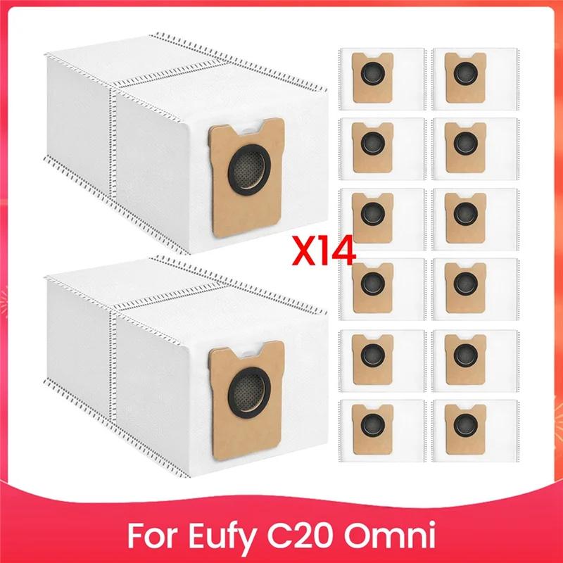 

AT02-14 Pack Dust Bags For Eufy C20 Omni Robot Vacuum Cleaner Large Capacity Disposable Vacuum Bags