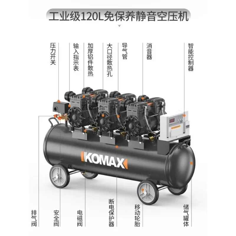 ~ Бесшумный воздушный компрессор 220 В, небольшой воздушный насос, воздушный компрессор высокого давления промышленного класса