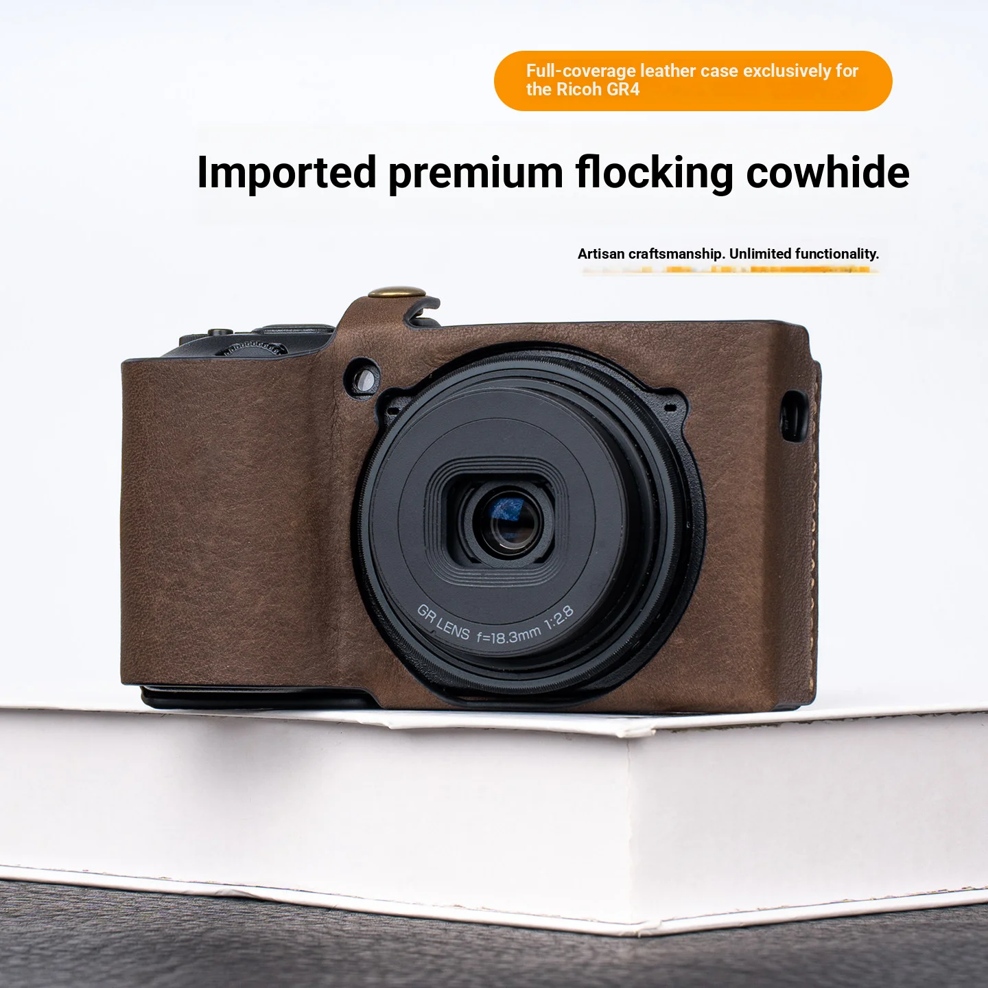 

Genuine leather camera bag suitable for Ricoh GR4 protective case gr4 full leather case gr4x hdf storage bag