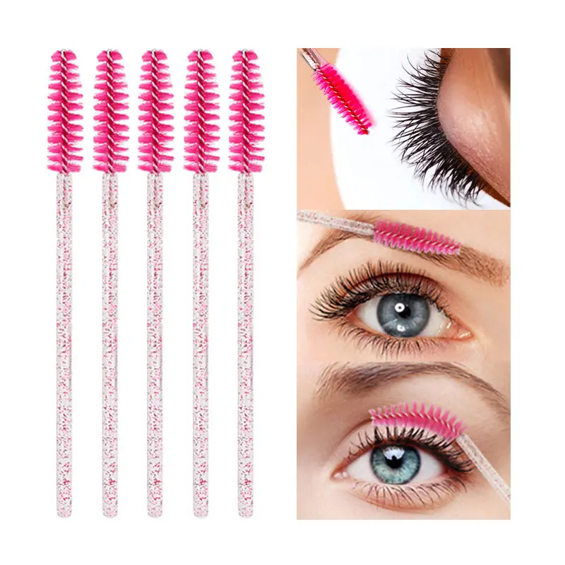 Wimpern Werkzeug Kristall Stab Mascara Pinsel Einweg Augenbraue Kamm Kleine Bürste Rose Rot Wimpern Curling Mascara Wands Applikator