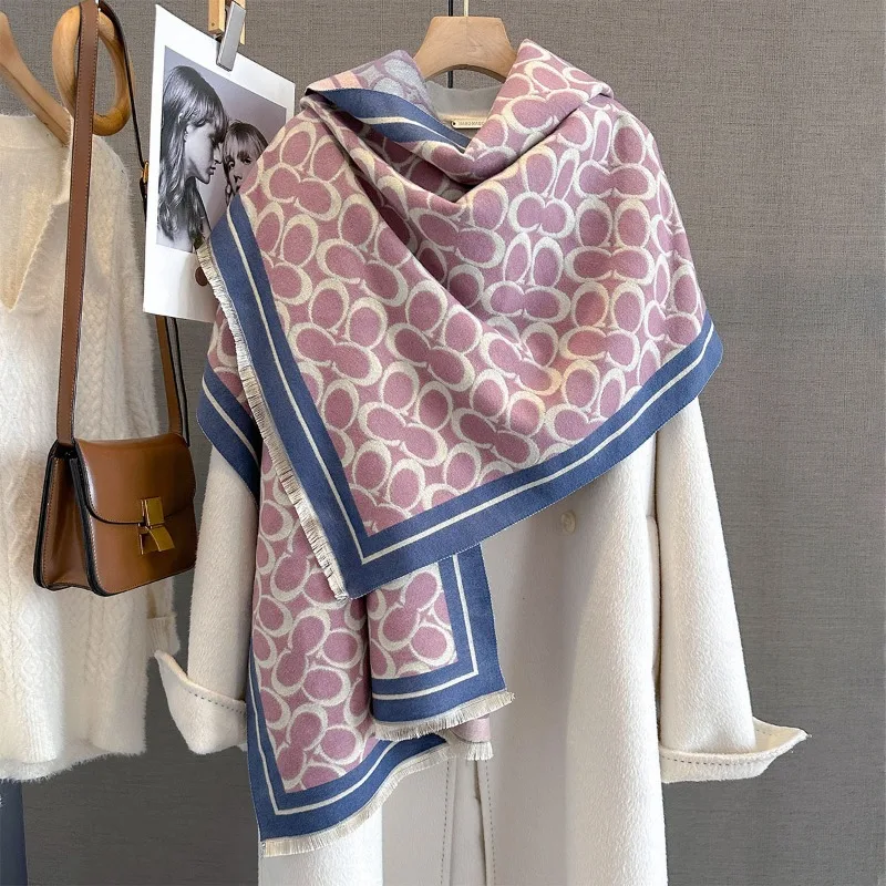 وشاح كبير الحجم 2025 للنساء لخريف وشتاء ناعم من القطيفة بتصميم أنيق وبسيط وخفيف الوزن ودافئ شحن مجاني ​