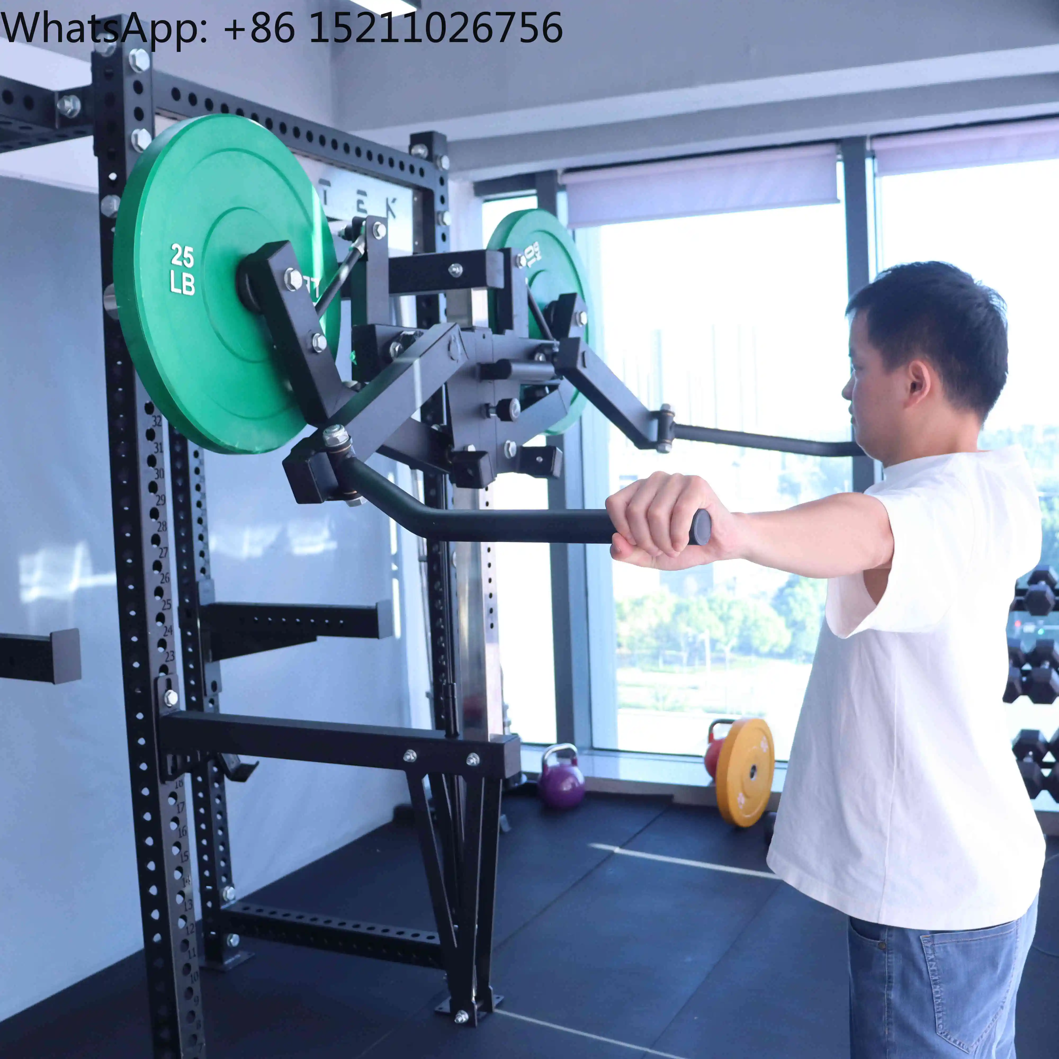 Máquina de elevación lateral de hombros hidráulica comercial profesional, equipo de entrenamiento de brazos y pecho utilizado en estante para sentadillas