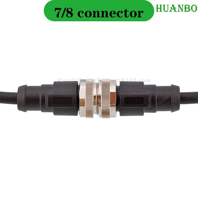 European standard M7/8 molded straight head elbow plug, 3-pin, 4-pin, 5-pin, IP67 waterproof connector wire harness, 1m 2m 3m 5m