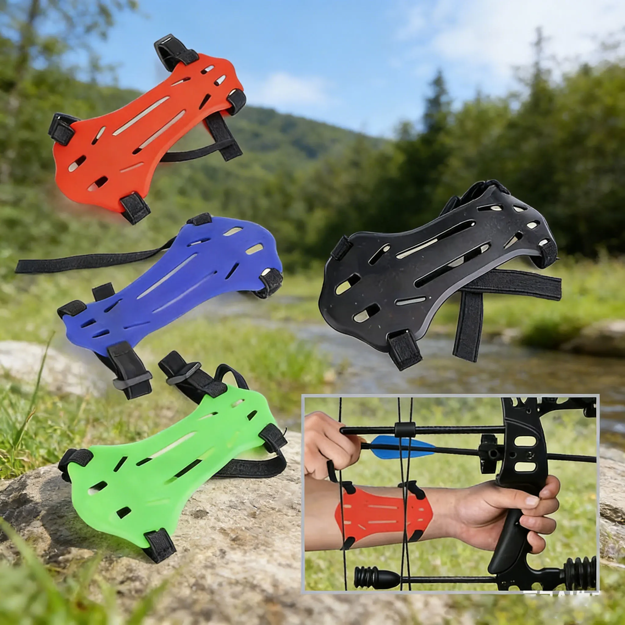 

Прочная силиконовая защита для стрельбы из лука, прямой нарисованный лук, традиционная защита для стрельбы из лука, регулируемая пряжка, защитные аксессуары