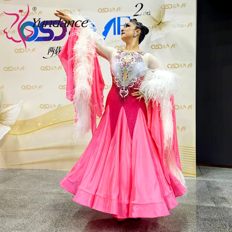 B-26091 Yundance Wholesale Women Adult Ballroom Dress Elegant International Standard Competition Dance Gown Custom OEM