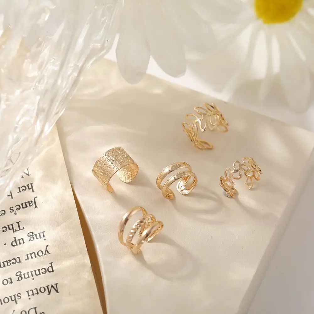 Jewelry Simple Without Pierced Girl Multi-layer C-Shape Earring Set Leaves Ear Cuff Korean Style Earrings Ear Bone Clips