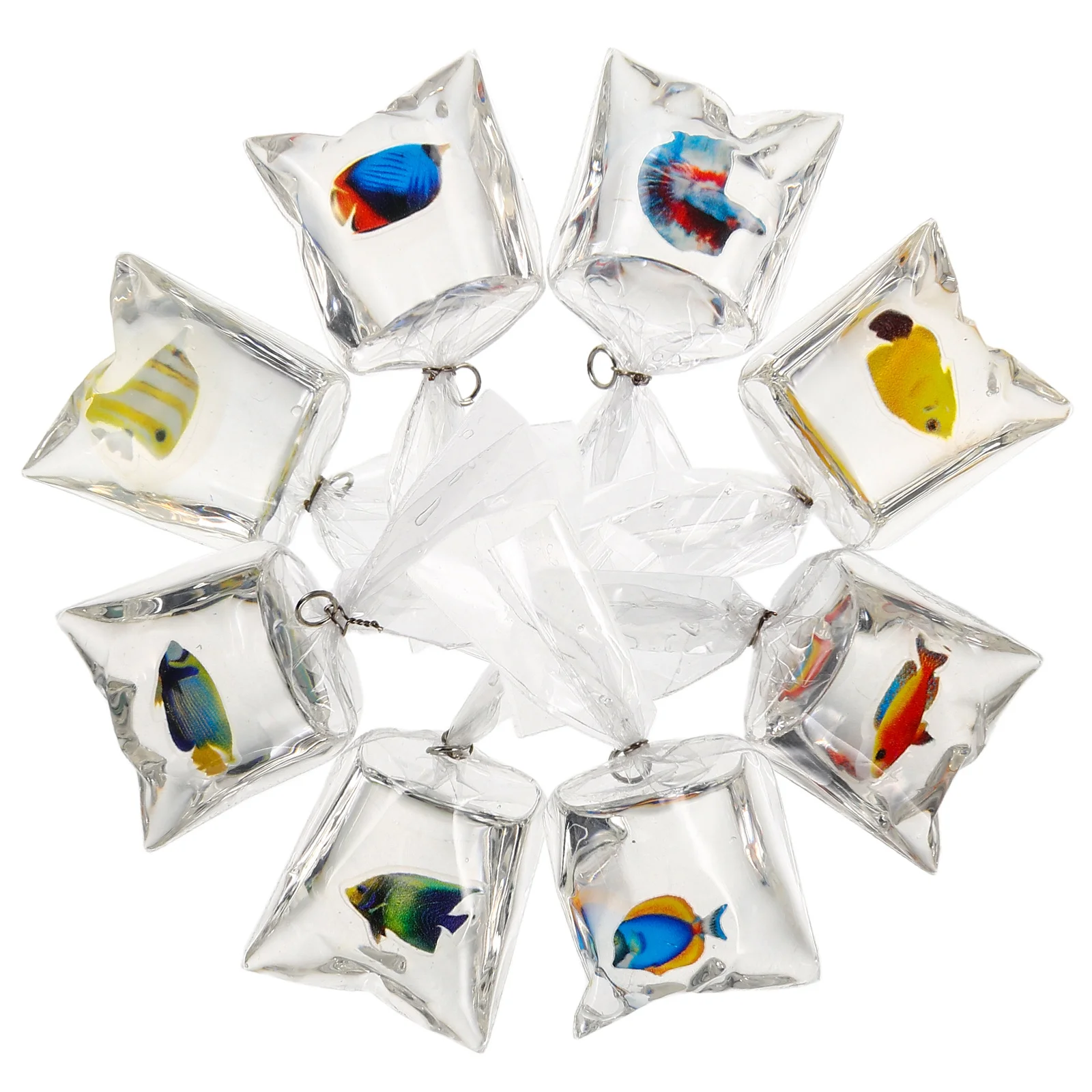 

8Pcs Transparent Resin Goldfish Pendants Mixed Color Miniature Charms for DIY Jewelry Making Necklaces Bracelets