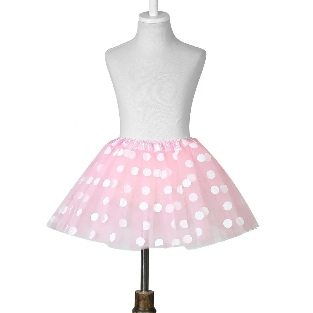 Sweet Polka Dot Print Tutu Skirts Puffy Layered Tulle Dance Pettiskirt Loose with Lining Princess Skirt Performance