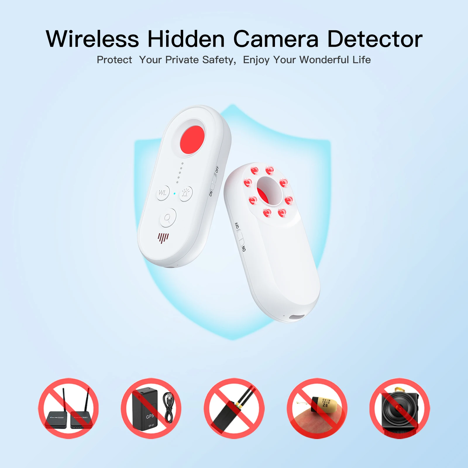 Hidden Camera Detectors Bug Detector Anti Spy DetectorRF Signal Scanner Device Detector for GPS Tracker Listening Device Finder