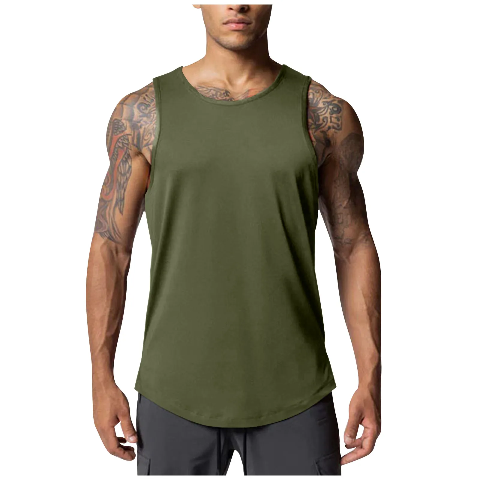 

Men'S T-Shirt Elegant Fashion Vest Men Vest Round Collar Sleeveless Printed Summer Men Vest Outdoor Camiseta Tirantes Hombre