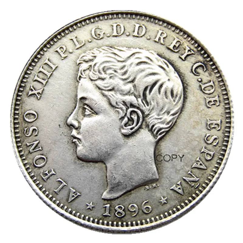 

Puerto rico 1896 40 centavos Silver Plated Copy Coins