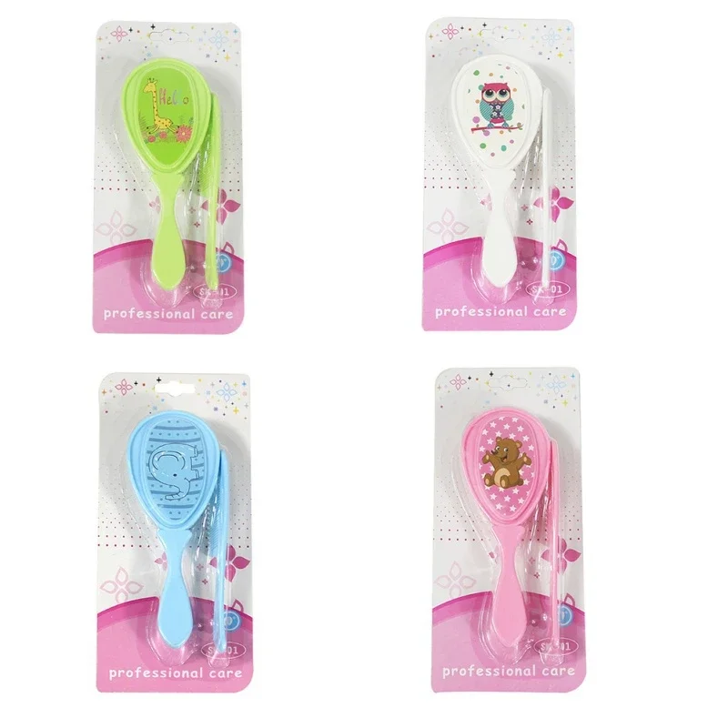 Cartoon Baby Comb Set Soft Toddler Brush Comb Brush Cartoon Baby Hairbrush Newborn Hair Brush Infant Comb Head Massager BabyCare