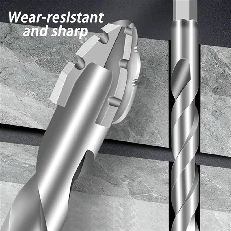 A98E-High-Quality 8PCS Drill Bits For Masonry, Four-Flute And Sawtooth Eccentric Design For Ultimate Precision