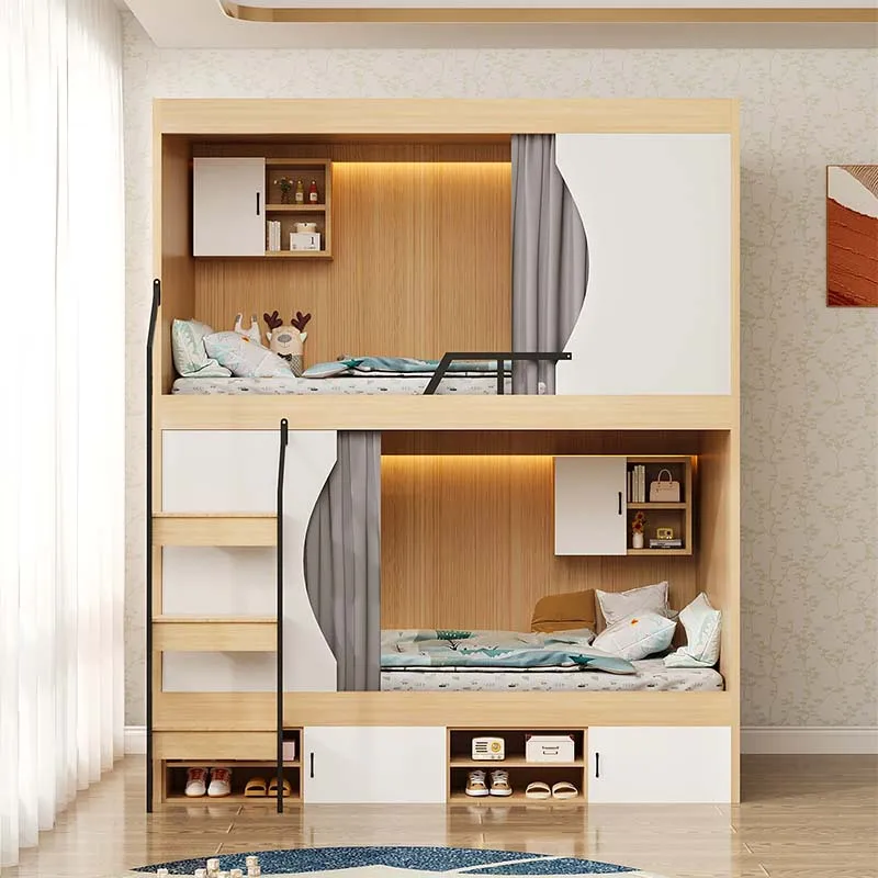 Space capsule upper and lower beds, student dormitory upper and lower bunk, custodial class, school bed