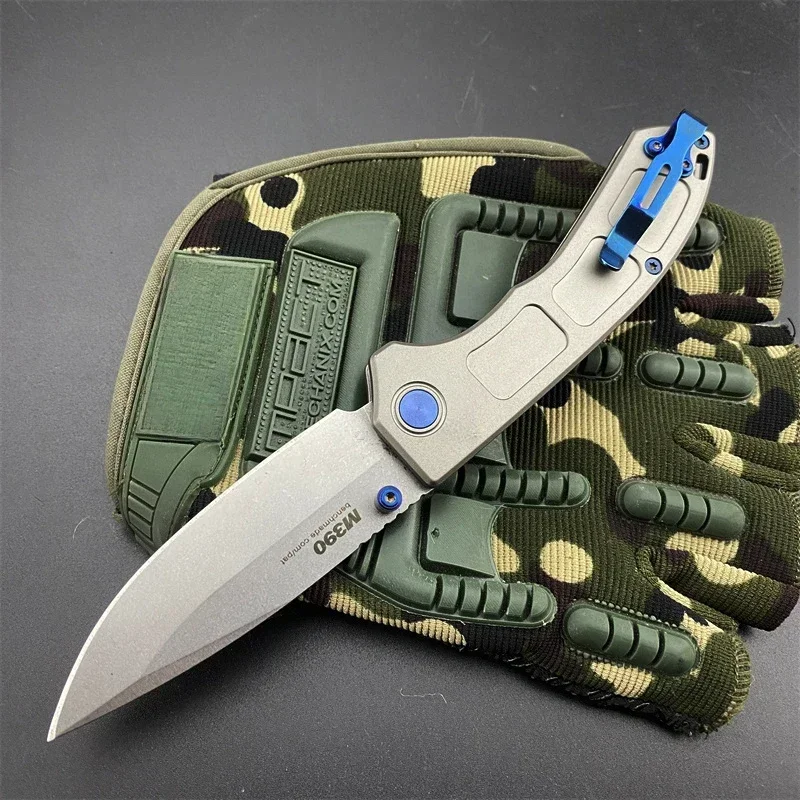 BM 748 D2 Drop Point Blade Aluminum Alloy Handle Folding Pocket Knife Convenient Household Easy To Use Tool Kitchen Knives EDC