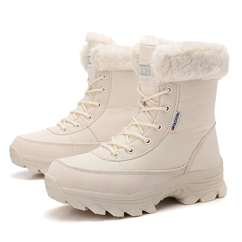 Men Boots Women Ankle Boots Running Sports Warm Plush Shoes Sneakers Flats Lace Up Short Botas Mujer Couple Height Increasing