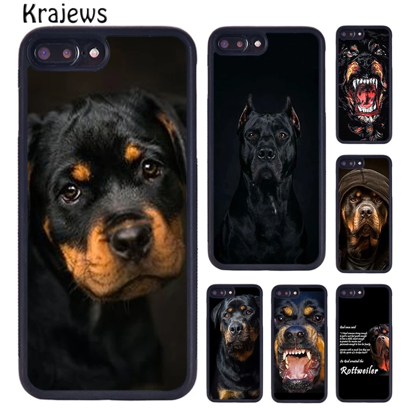 Krajews Rottweiler Dog Phone Case Cover For iPhone 16 15 14 plus X XR XS 11 12 13 pro max coque