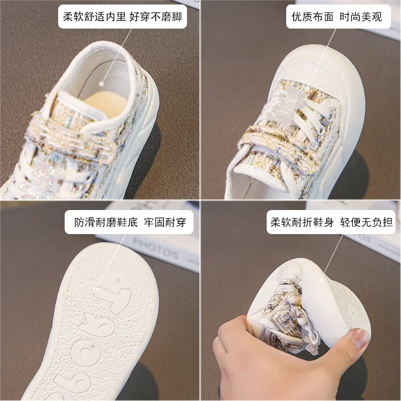 Children's Canvas Shoes Spring Autumn Models Khaki Boys Lightweight Board Shoes Pink Middle and Large Children's Kids Sneakers