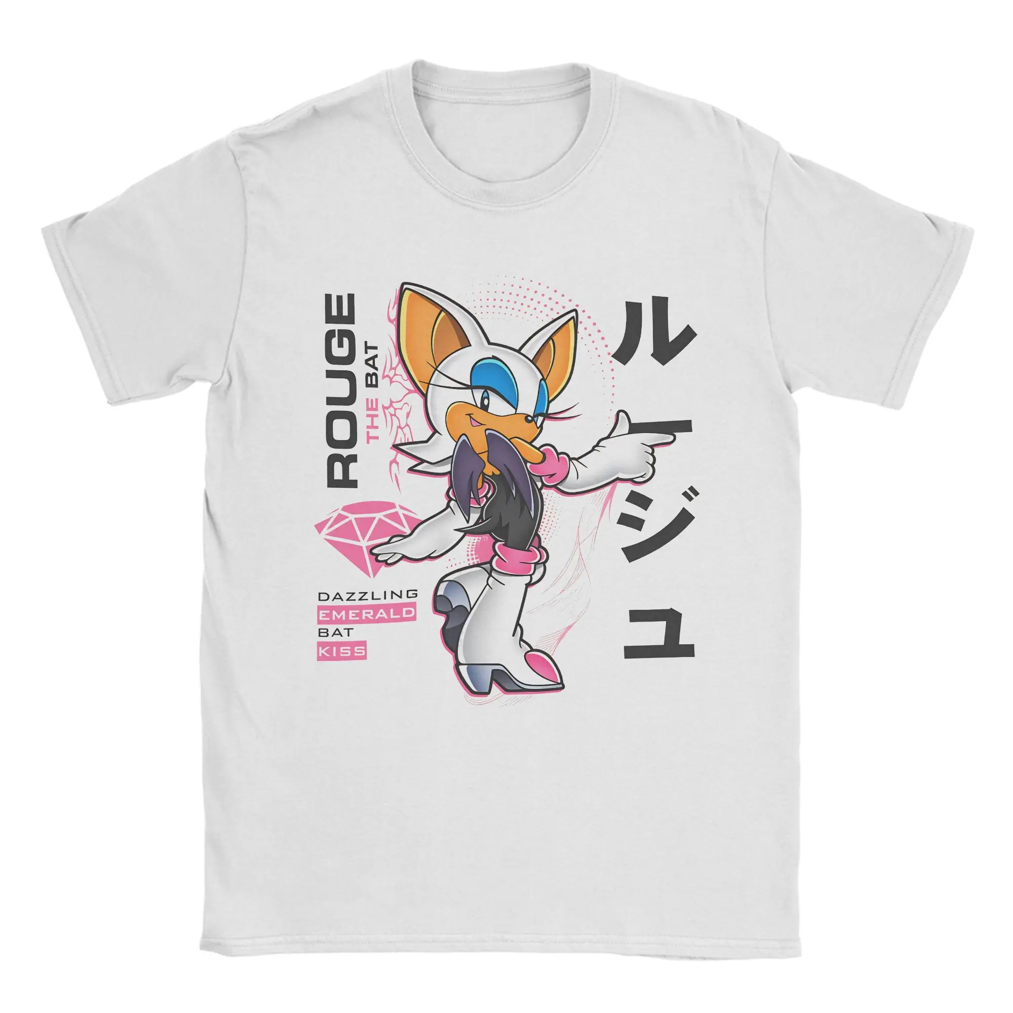Camisetas RouGe The Bat The Echidna Shadow The Hedgehog para hombre, camisetas de algodón con cuello redondo, camiseta de manga corta, camisetas estampadas