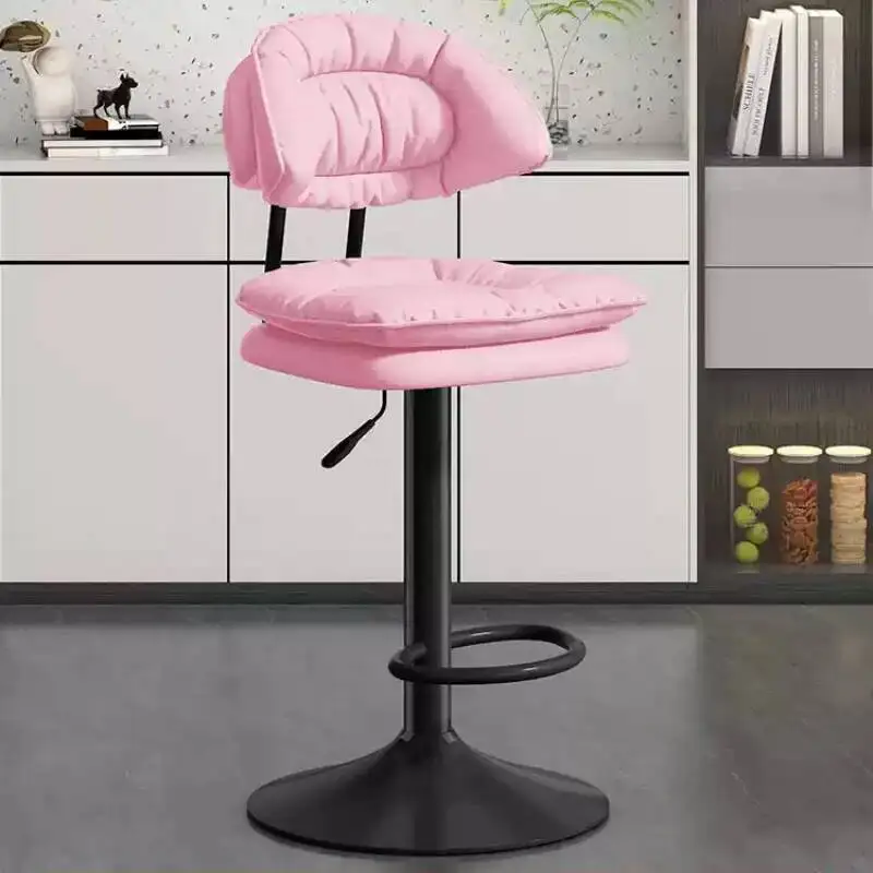 Czarny luksusowy stołek barowy obrotowy wysokiej jakości stołek barowy wodoodporny obrotowy Sillas Para Barra De Cocina Meble