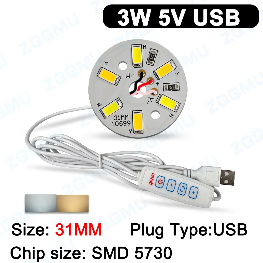 USB LED Light board DC5V 3W 6W 9W 10W 18W Dual Color Warm White Light SMD 2835 5730 DIY Two Color PCB Lamp Bead Board Dimmable