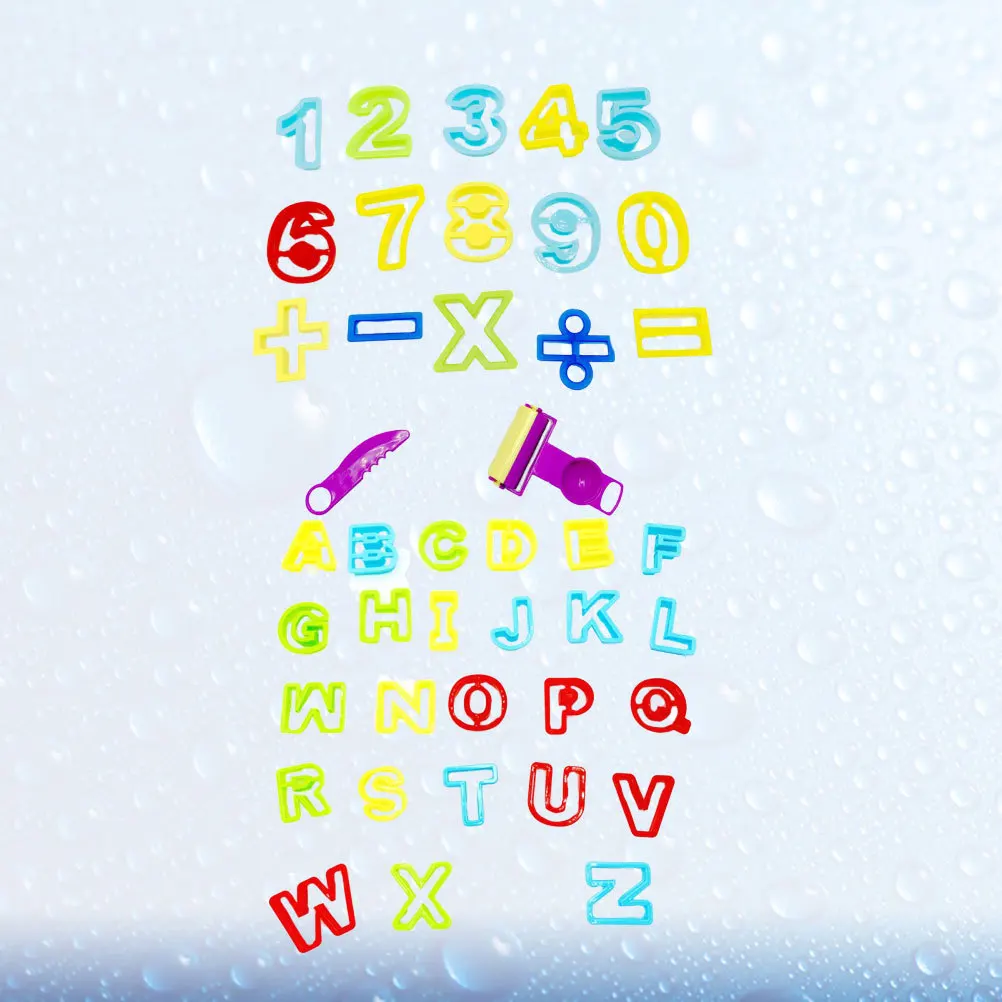 1 set kit di stampi in argilla per l'apprendimento precoce per bambini set di creatori di forme di numeri alfabetici premium fai da te modellazione di colori divertente per l'aula o