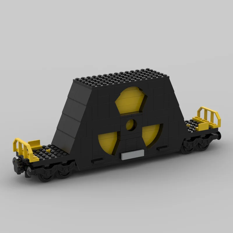 

MOC nuclear waste train car,transport vehicle,building block train model,train DIY children's toy, assembly gift, building block